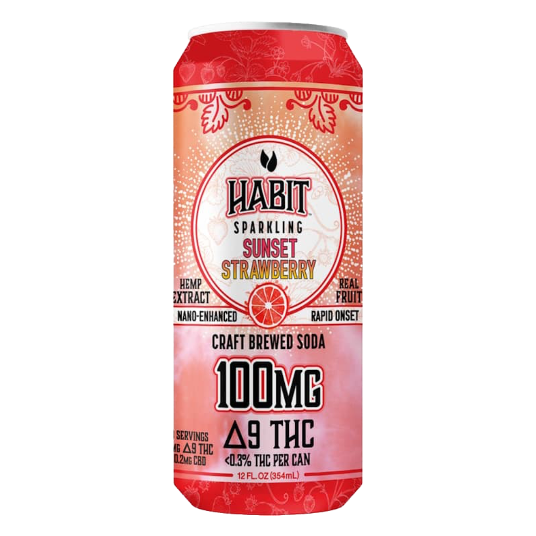 Drink Habit 100mg Delta 9 Sparkling Soda / Sunset Strawberry